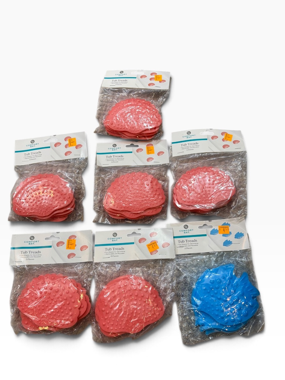 Lot of 7 Packages Comfort Bay Brand Tub Treads, 5 Per pack